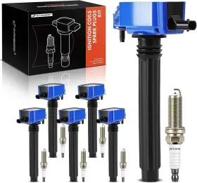 Apic-1107 A-premium Blue Set Ignition Coil Uf-648 And Spark Plugs 93175