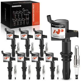 Apic0493 A-premium Set Of 8 Ignition Coil Pack And Iridium Spark Plugs Black