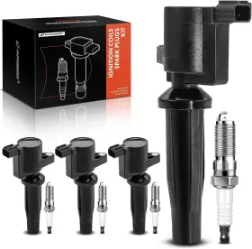 Apic0832 A-premium Set Of 4 Ignition Coil Pack And Iridium Spark Plugs Black