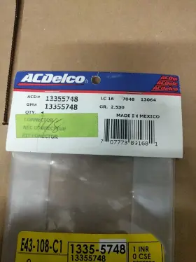 13355748 Acdelco Impala Monte Carlo Alternator Connector Rear Gm #3
