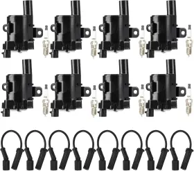 Aeagle 728205056584 Round Ignition Coil Pack Iridium Black And Spark Plugs