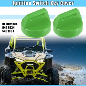 Automall Tech 718844279048 2 Pcs Ignition Switch Key Fob Cover Shell Case For Polaris Rzr Xp1000 Green