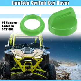 Automall Tech 718844279185 Ignition Switch Key Fob Cover Decorative Cap Set For Polaris Rzr Xp1000 Green