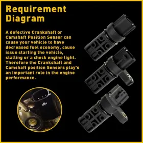 Qzcgq-altima-02-06-eak Auxito 3 Pcs / Camshaft Crankshaft Sensor Fit Infiniti Position Nissan Maxima 350z Fx35 #3