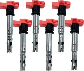 2217 Branded 658099988732 Rep Top Ignition Coil Set Of 6 Compatible With Volkswagen Touareg Audi A4 A5