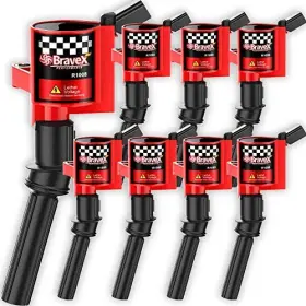 R-508 Bravex Super High Energy Ignition Coils For Ford F-150 F-250 F-350 4.6l 8 Pack Red