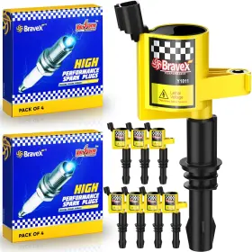 Y1011-sp546 Bravex Ignition Coil Pack Straight Boot Dg511 8 Iridium Spark Plugs Sp546
