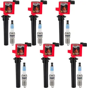 10202419 Carbole 6 Ignition Coil Packs Dg500 Fd502 And Spark Plugs Sp493 Replacement