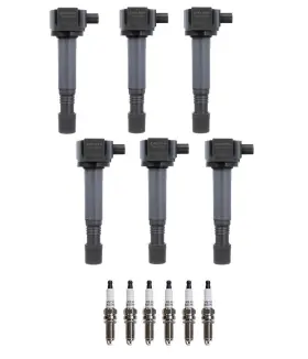 Delphi 132 159 00 03 6 Ignition Coil Nickel Spark Plugs Kit For Acccord Mdx Pilot Rlx 3.5 V6