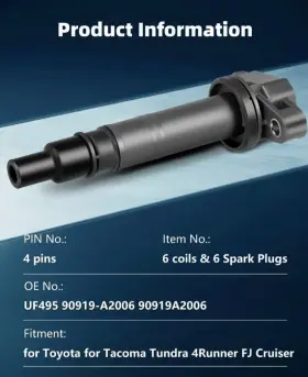 133308-5373-1719091261 Eccpp Uf495 6 Ignition Coils With Iridium Spark Plugs For Toyota Scion #3