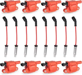 081209 Ena Set Of 8 Uf413 Ignition Coil With 8mm 748uu Spark Plug Wires Compatible