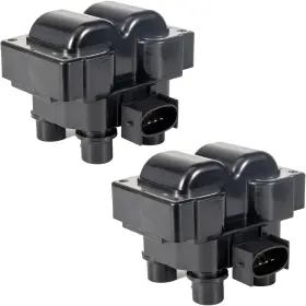 112102 Ena Set Of 2 Ignition Coil Pack Compatible With Ford Black Coils