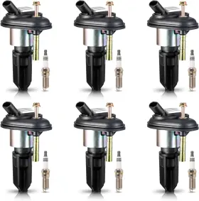 121401036 Ena Set Of 6 Ignition Coil Pack And Spark Plugs Iridium Compatible With 2002