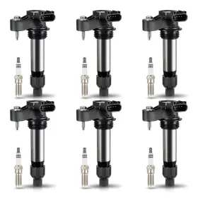 Ena125452636 Ena Pack 6 Ignition Coil With Iridium Spark Black Coils Plugs