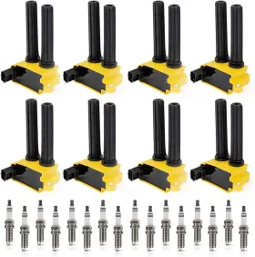 Ena1355k08330616 Ena Set Of 8 Yellow Ignition Coil With 16 Platinum Spark Plug Compatible