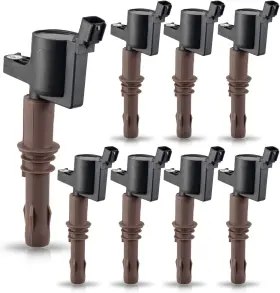 Enaic116608 Ena Set Of 8 Brown Boot Ignition Coil Pack Compatible With Ford Lincoln