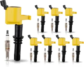 Enaspics0001k Ena 8 Yellow Ignition Coil Pack And Platinum Spark Plug Set Compatible With