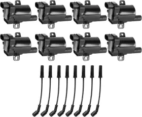 Enatuk0002 Ena Set Of 8 Round Ignition Coil And Wire Compatible With Cadillac Chevy