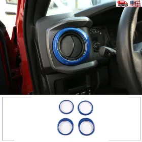 Oc06944 Encar88 8 4pcs Blue Central Control Air Outlet Ring Trim For Toyo Ta Tacoma 2016-2022 Us