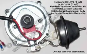1162a Hot Spark Electronic Ignition Conversion For 1963-74 Chevy 6-cyl Vacuum-adv 3de