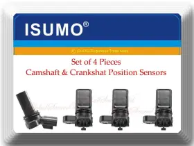 Isumo 601871696875 Set 4 Pcs Camshaft/crankshaft Position Sensor For Armada Titan Pathfinder 5.6l