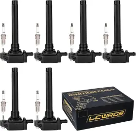 156308 Lcwrgs Set Of 6 Ignition Coil Pack And Spark Plugs Fits For Chrysler Town Country