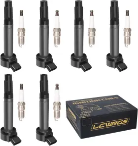 156315 Lcwrgs Set Of 6 Ignition Coils Spark Plugs For Toyota Sienna Avalon Camry