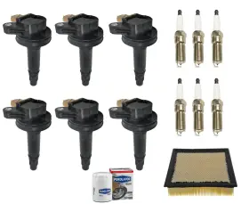 191159 Mac Auto Parts Direct Ignition Coils Platinum Spark Plugs Tune Up Kit For 15-17 Ford Expedition