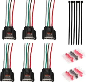 Iccph01 Mamiko Set Of 6 Ignition Coil Connector Plug Harness Replacement For Chevrolet