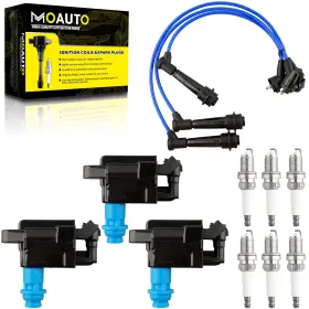 Uf228-062424-mat Moauto Set Of 3 Ignition Coils Pack 9091902216 Uf228 And 6 Pcs Iridium Spark