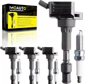 Uf816-041423-mat Moauto Set Of 4 Ignition Coils Pack Uf816 27300-2e601 And Pcs Iridium Spark