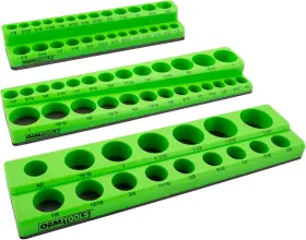 22485 Oemtools 3-pc Magnetic Socket Organizer Sae Green