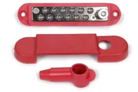 57-8012 Quickcar Racing Products Terminal Block - 12 Wire Boot / Cover Red Kit