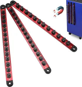 84064 Sedy Magnetic Socket Holder Organizer Set 3-piece Detachable 1/2 1/4 3/8 Red