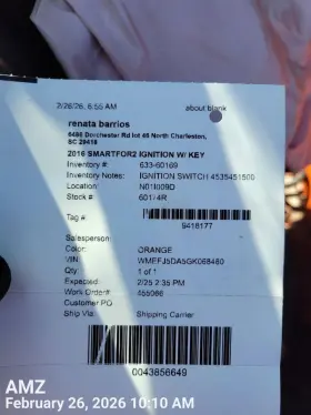 4535451500 Smart Ignition Switch Fits 16 9418177