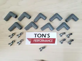 Sbt-90-gy-ss-9 Tons Performance Spark Plug Wire Boot And Terminals Kit Set Of 9 Grey Dual Crimp Stainless
