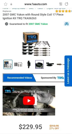 Tka06263 Trq 17 Piece Ignition Kit With Round Style Coils