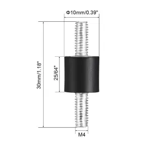 A18111000ux0004 Uxcell 10 X 10mm Rubber Mounts Vibration Isolators Shock M4x10mm 10x10mm #2