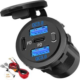 4port1switch Vanone Dual Pd Usb C Ports And Quick Charge 3.0 12v Outlet With