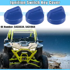 X Autohaux 718844279086 3pcs Ignition Switch Key Fob Cover Shell Case For Polaris Rzr Xp1000 900 Blue