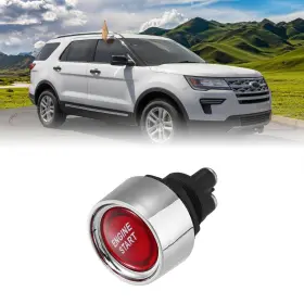 X Autohaux 743151896138 Universal Engine Start Switch Button 12v Push Light Red