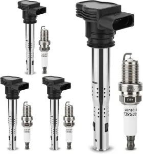 Uf575 X4xz 1675 Ignition Coil And Double Iridium Spark Plug For Audi A3 A4 A5 A6 Q5