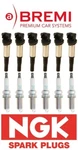 Six Bremi Ignition Coils W/ngk Spark Plugs Bmw Oe #'s: 12138616153 12120037663. Fixed Price $294.48.