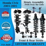Monroe Oem Front & Rear Strut W/sway Bar Links For 2003-2005 Honda Civic. Fixed Price $554.46.