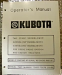 Kubota Operator's Manual Stage Snowblower G2538 Inch G2546A. Fixed Price $19.95.