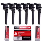 Motorcraft Set Of 6 Spark Plugs SP493 AGSF32PM Platinum & Mas Ignition Coils .... Fixed Price $126.22.