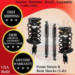 Monroe Oem Front Struts Assembly & Rear Shocks For 1999-2005 Pontiac Montana. Fixed Price $344.40.