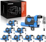 A-premium Set Of 8 (blue) Round Ignition Coil Pack And Iridium. Fixed Price $174.46.