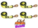 Qty. 4, 38-200-L 14' Replacement Strap, Rollback, Flatbed Tie Down W/ Snap Hook. Fixed Price $109.00.
