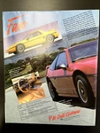 1988 Pontiac Road Cars Brochure Poster Fiero Firebird Grandprix Original Vintage. Fixed Price $45.00.